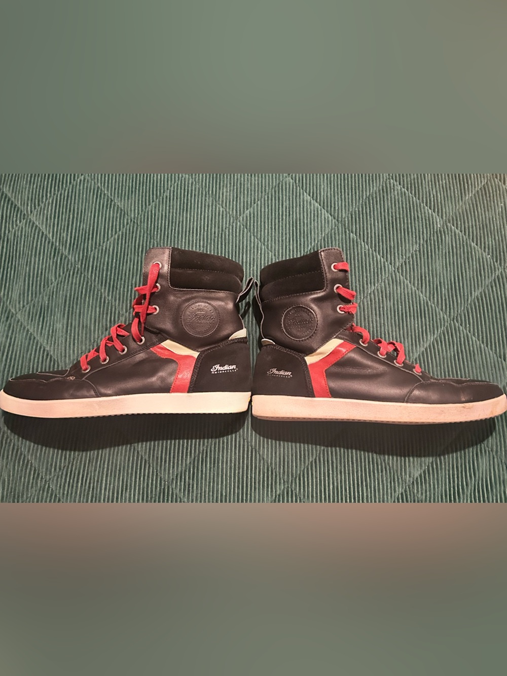 Indian Motorcycle Men’s Black & Red High-Top Sneakers